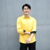 2022 spring new long sleeve yellow color tea house work jacket blouse  hotel pub staff  shirt  uniform low price