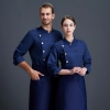 2022  hot sale long  sleeve  fashion double breast baker food store jacket  coat  chef jacket uniform Color Navy
