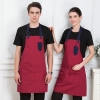 2022 English style canvas long halter apron super market vegetable store  pub apron