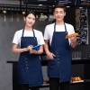 2022 Asian  fruit store work apron mid-length  halter apron cafe pub waiter  apron denim fabric