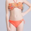 cute applique child girls swimwear bikini cloth floral