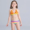 colorful-dashed hem girl swimwear girl bikini Color 24