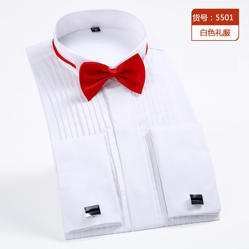 fashion bow folded men shirt uniform