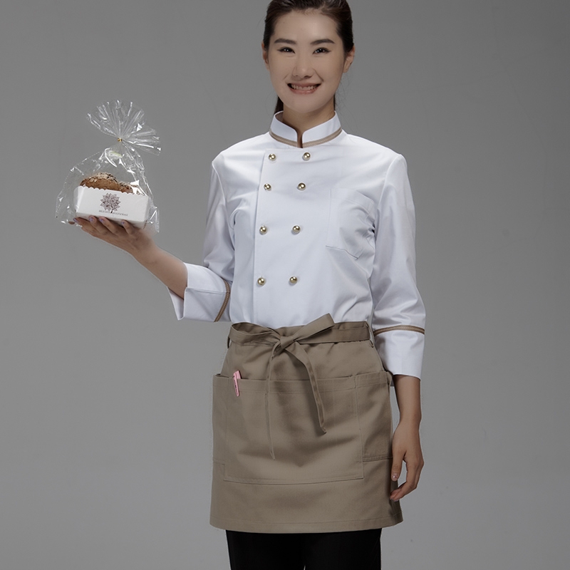 solid color unisex design short apron for waiter chef