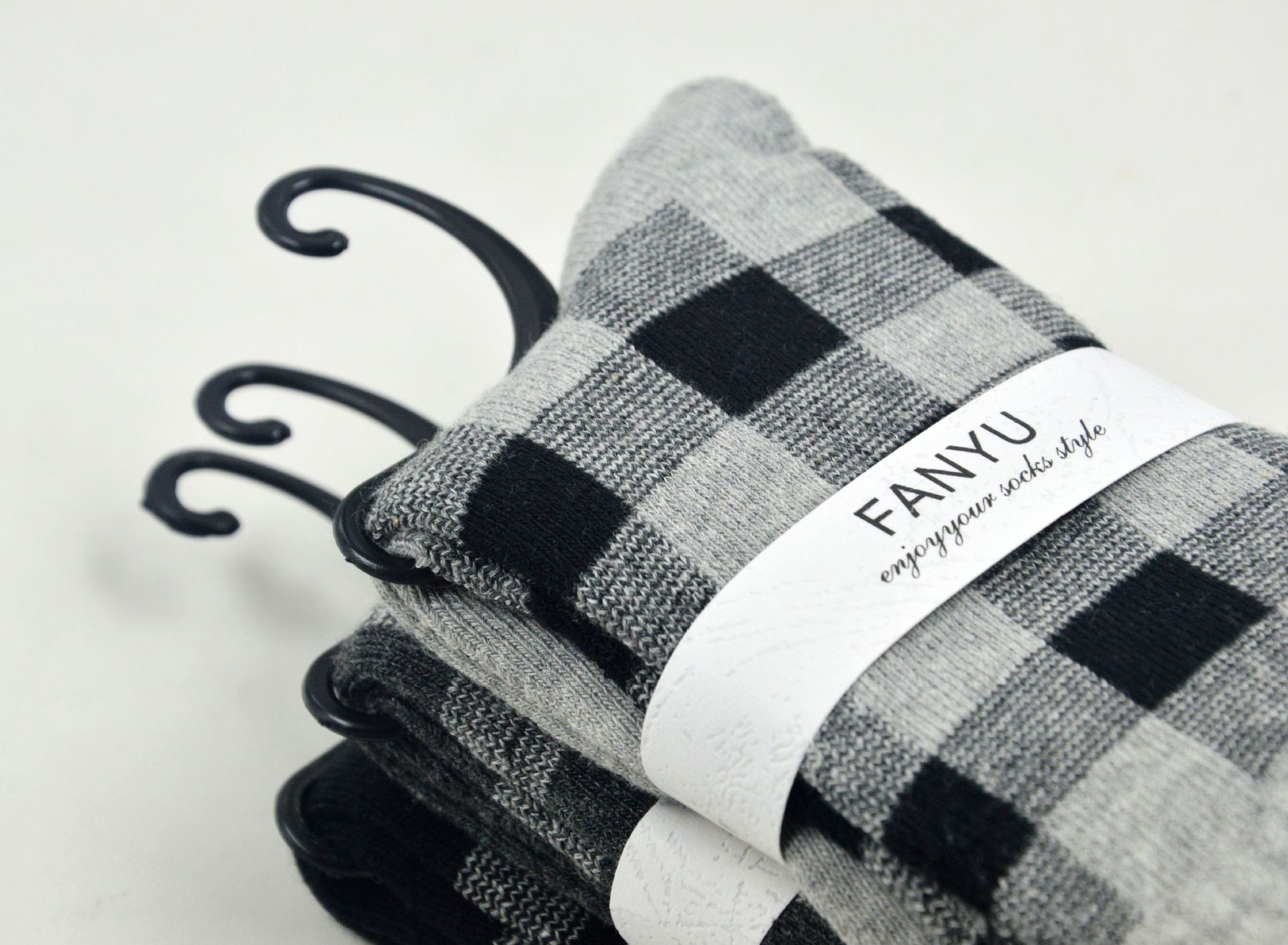 formal design thicken pile cotton block pattern socks for men