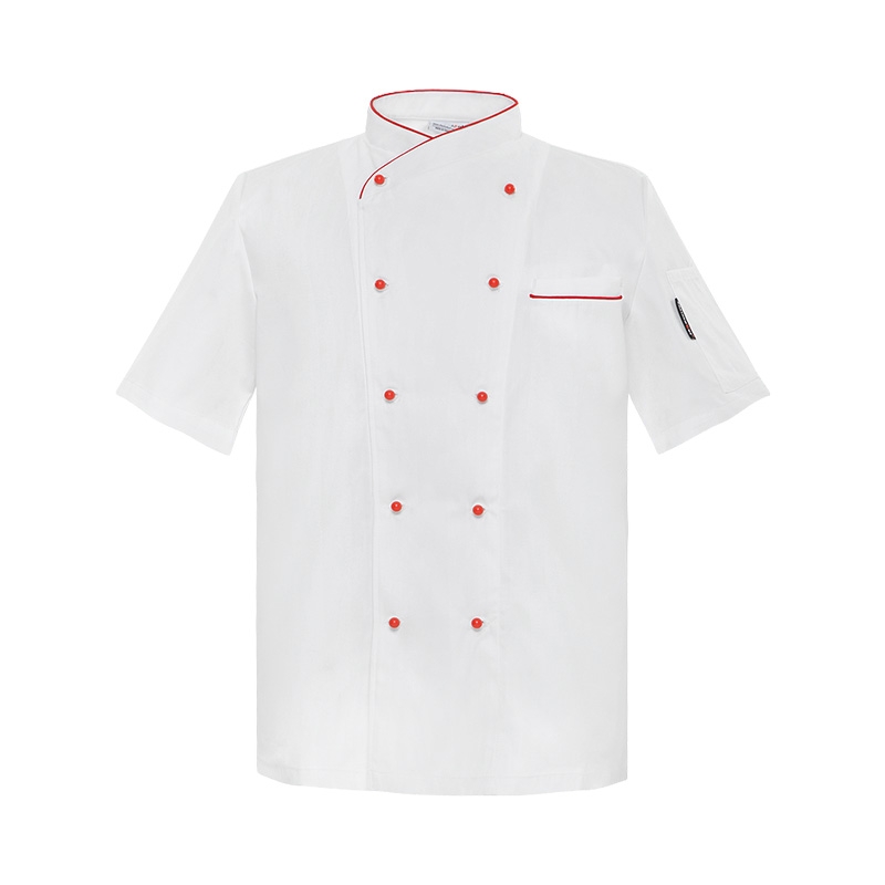 hot sale classic reefer collar unisex chef coat  short sleeve