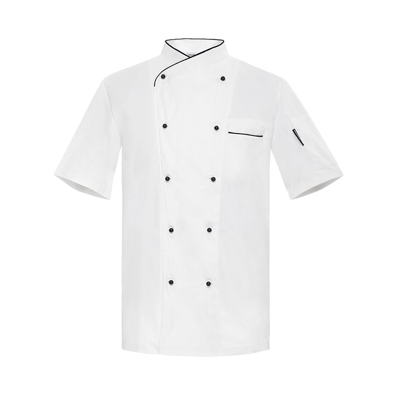 hot sale classic reefer collar unisex chef coat  short sleeve