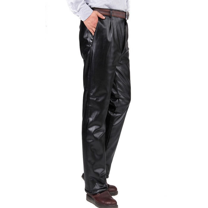 ultra thick PU thicken artificial fur men's pant trousers for winter