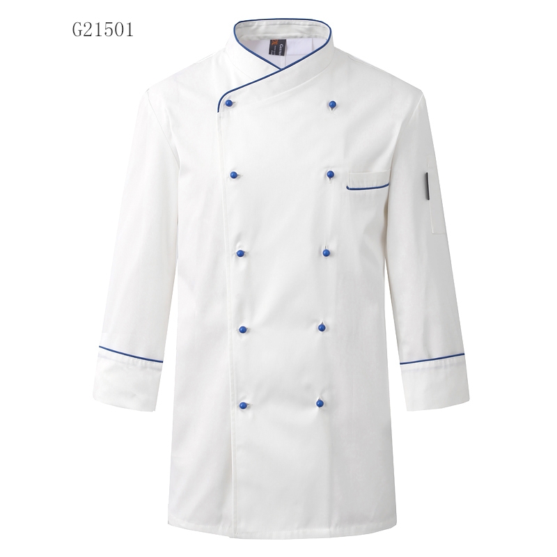 great fashion long sleeve reefer collar chef jacket for restaurant baker