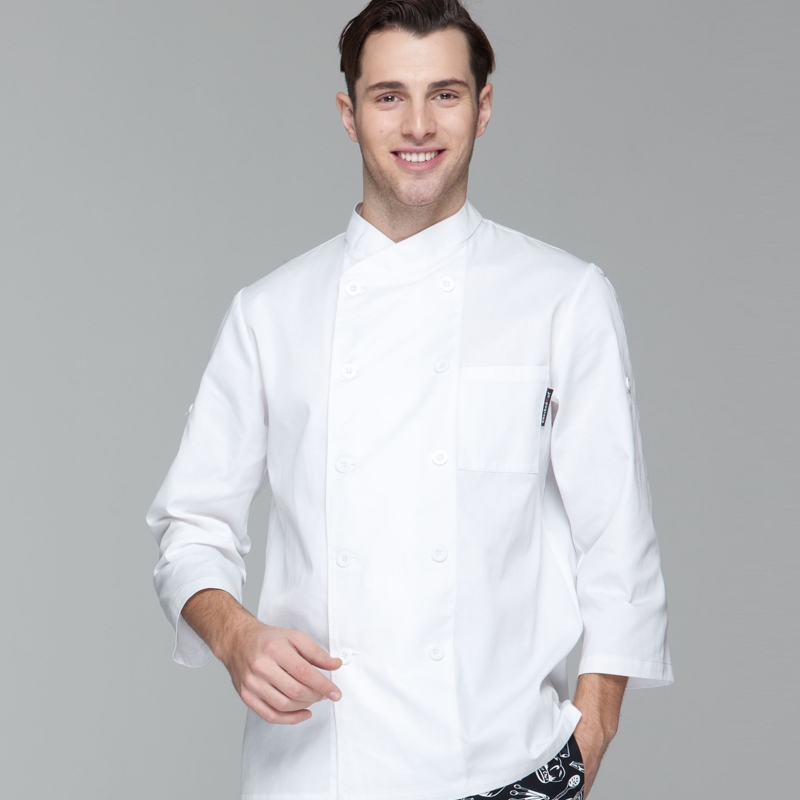 simple classic fashion design double breasted chef coat for restaurant