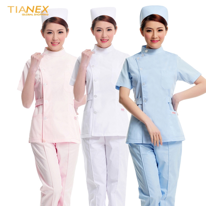 fashion summer short sleeve women nurse uniform (coat+pant)