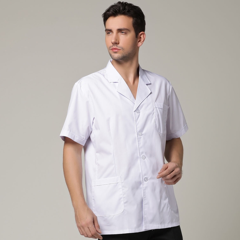 Europe America short design men doctor blouse nurse coat