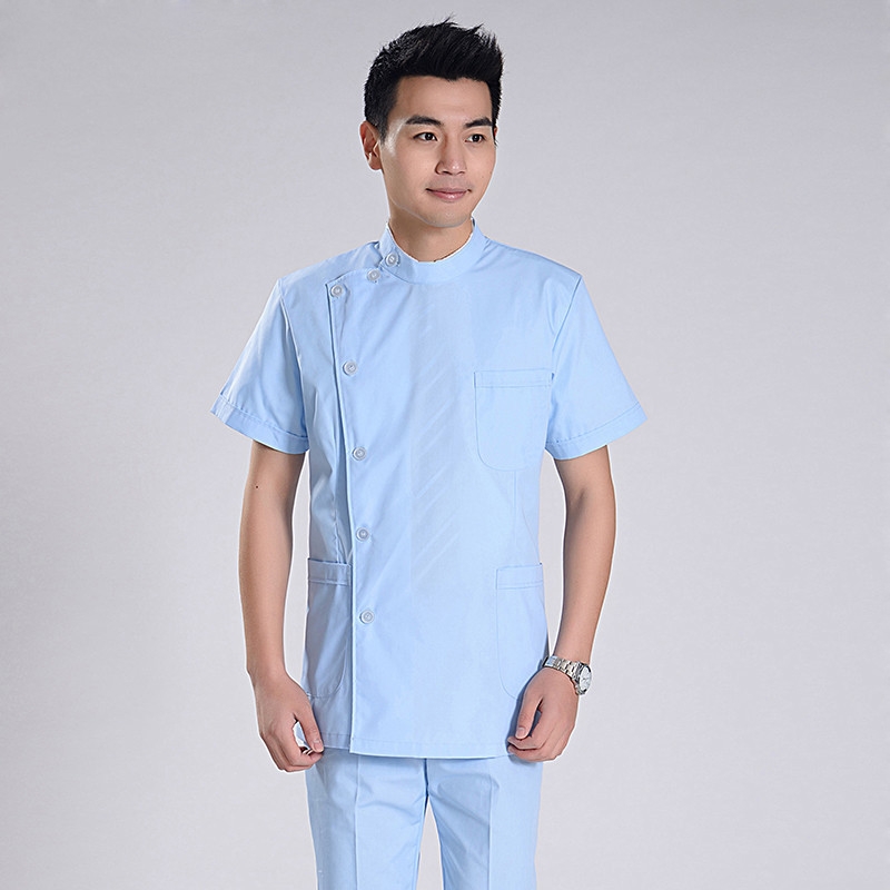 short sleeve summer side opening men doctor uniform set