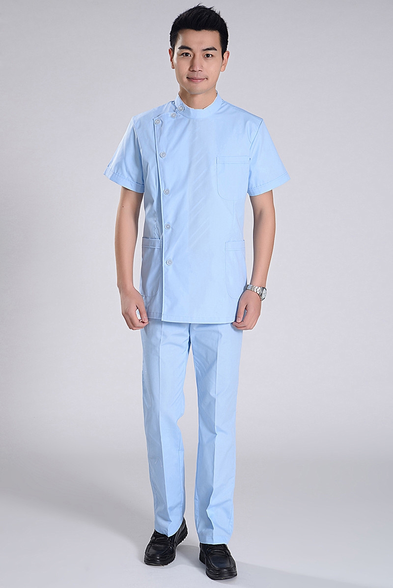 short sleeve summer side opening men doctor uniform set