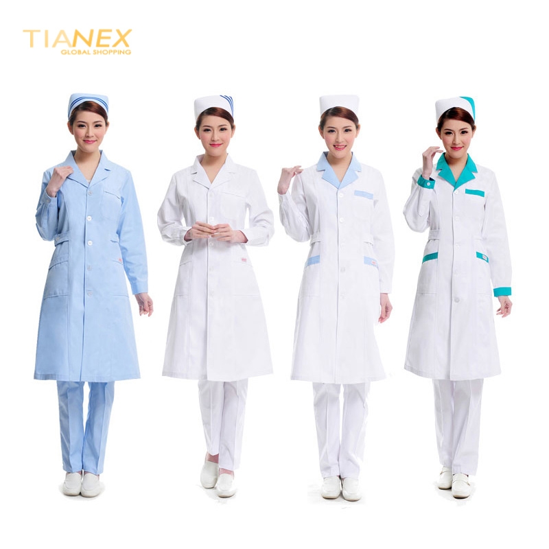 fashion new medical hairdressing long sleeve workwear coat uniform