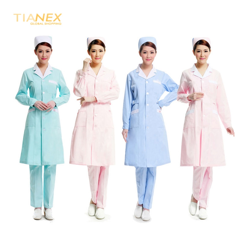 fashion medical long sleeve workwear nurse coat uniform