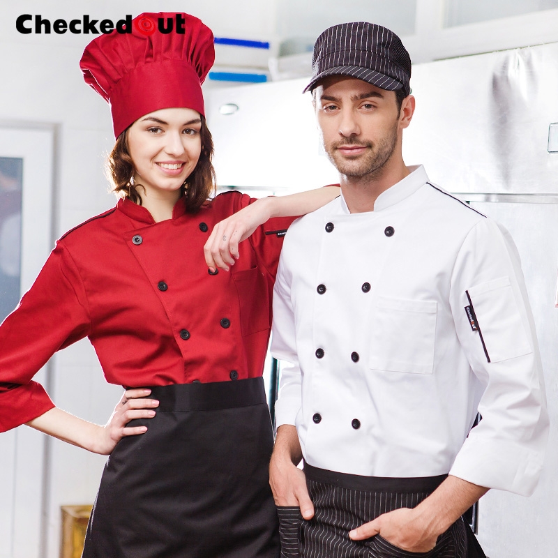casual fashion double breasted chef coat blouse - TiaNex