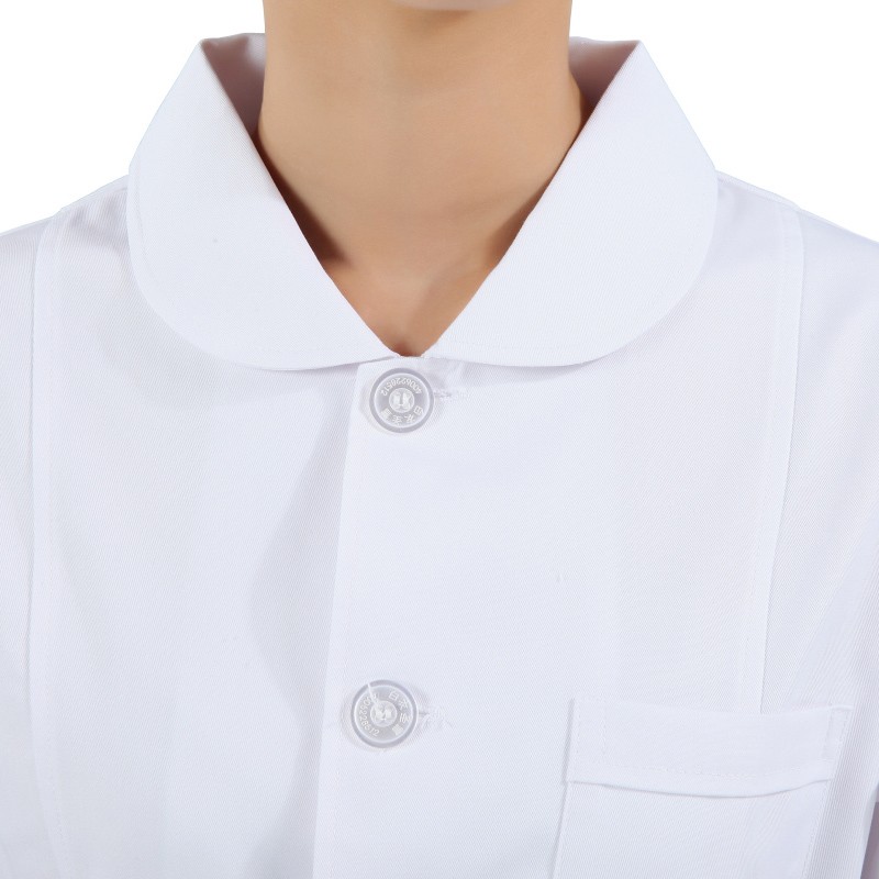 peter pan collar front opening cotton women nurse lab coat uniform