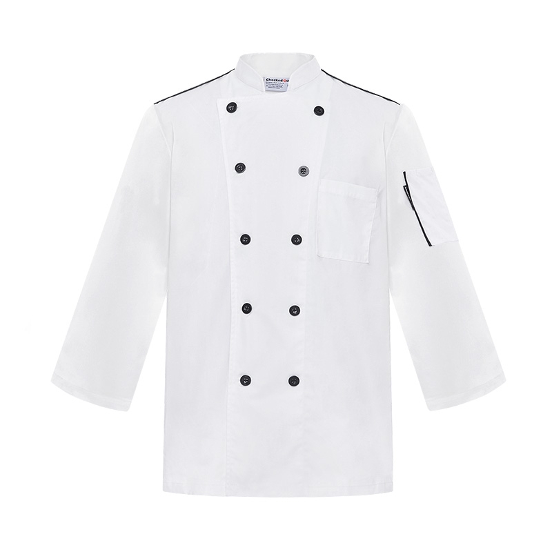 casual fashion double breasted chef coat blouse