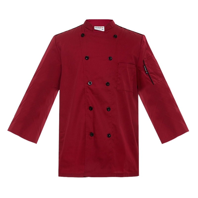 casual classic double breasted long sleeve chef blouse uniform