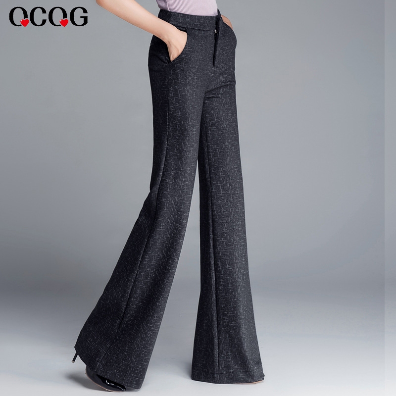 winter candy color fleece lining women straight leg pant flare pant