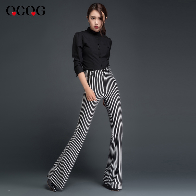 Europe fashion young lady trousers flare pant