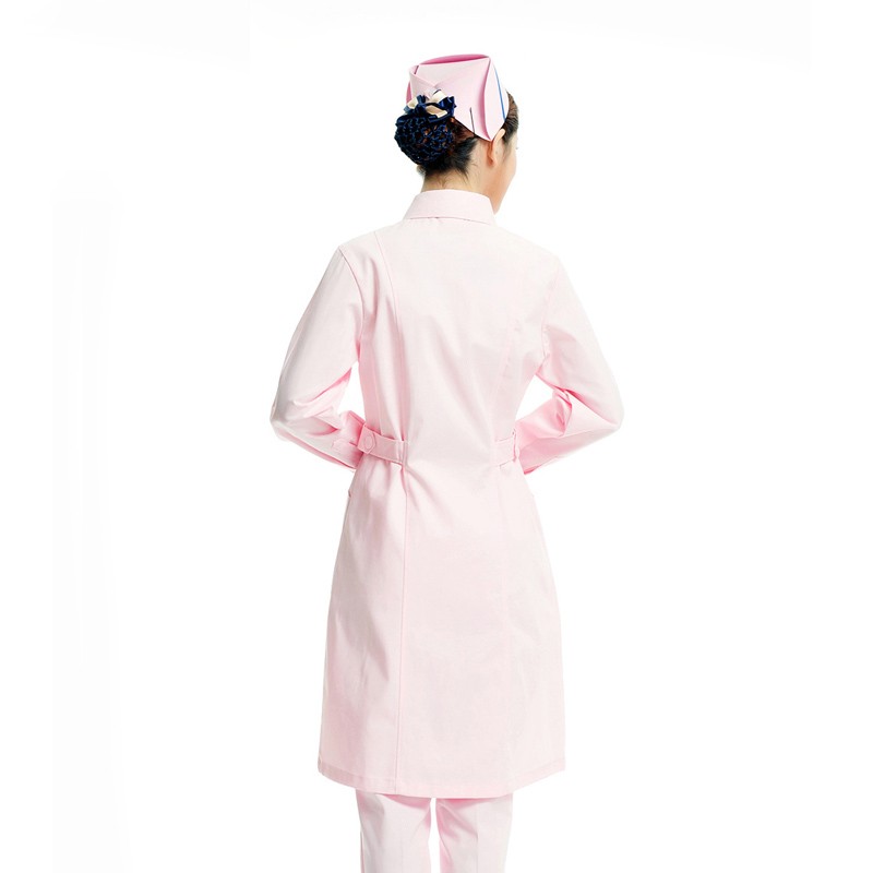 side open long sleeve peter-pan collar hospital medical student uniform coat