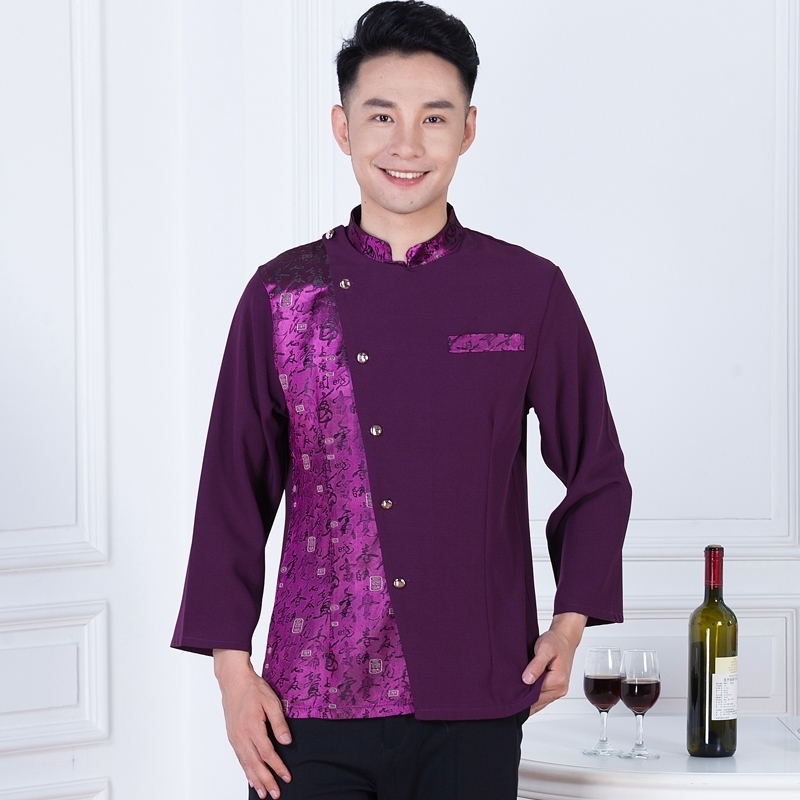 candy color western dished restaurant waiter shirts waiter uniforms