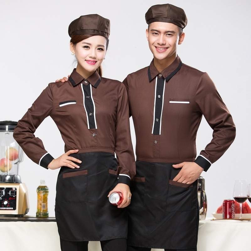 fashion V-collar design party waiter shirt  restaurant uniforms