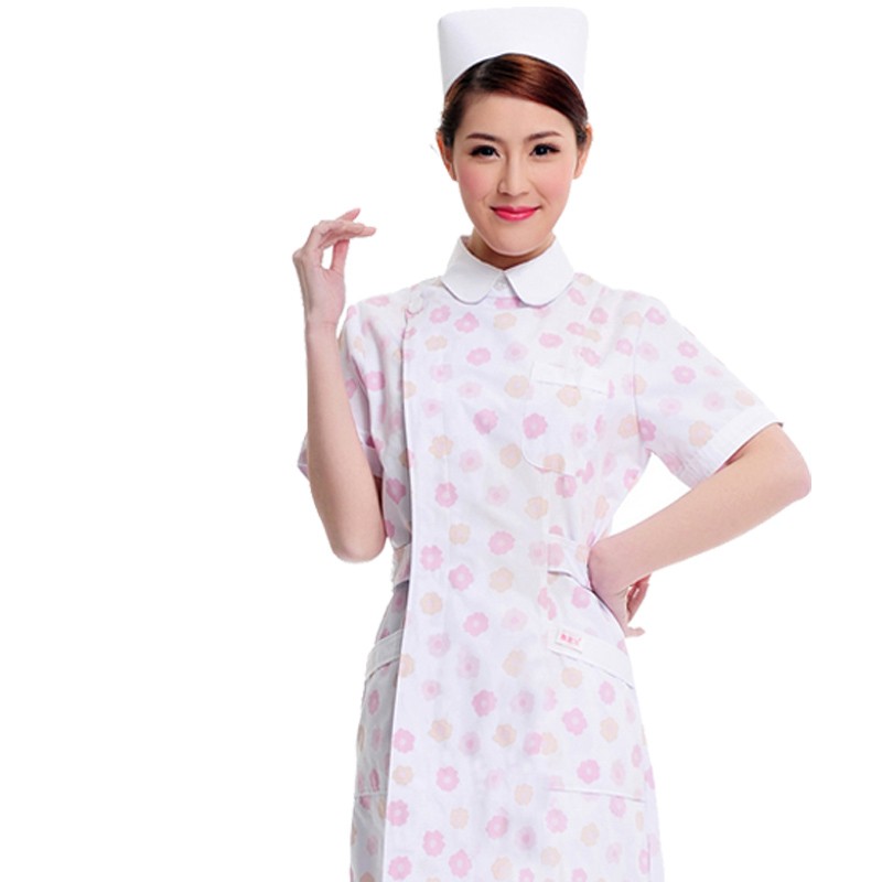 summer Korea short sleeve floral print uniform for nurse