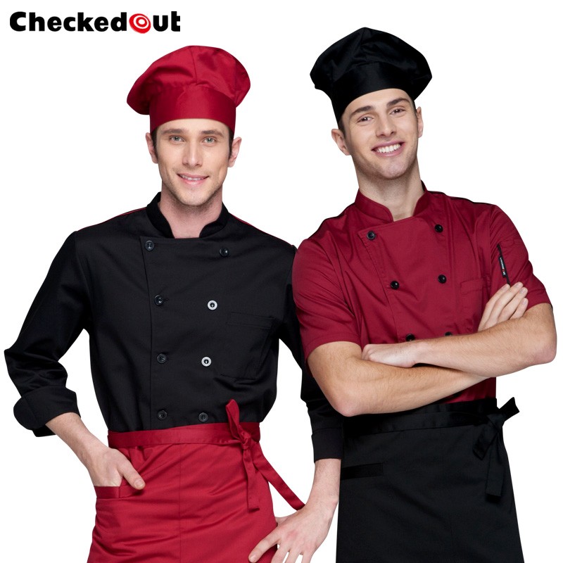 2015 fashion Europe America design short/ long sleeve stand collar men cook coat chef uniform