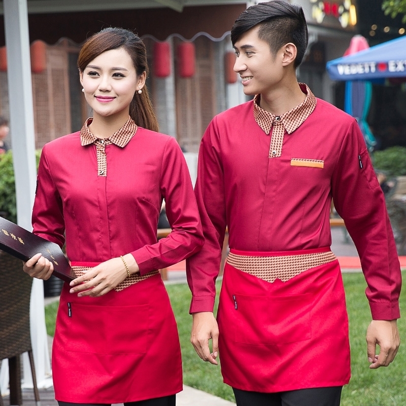 Chinese food restaurant waiter waitress blouse + apron