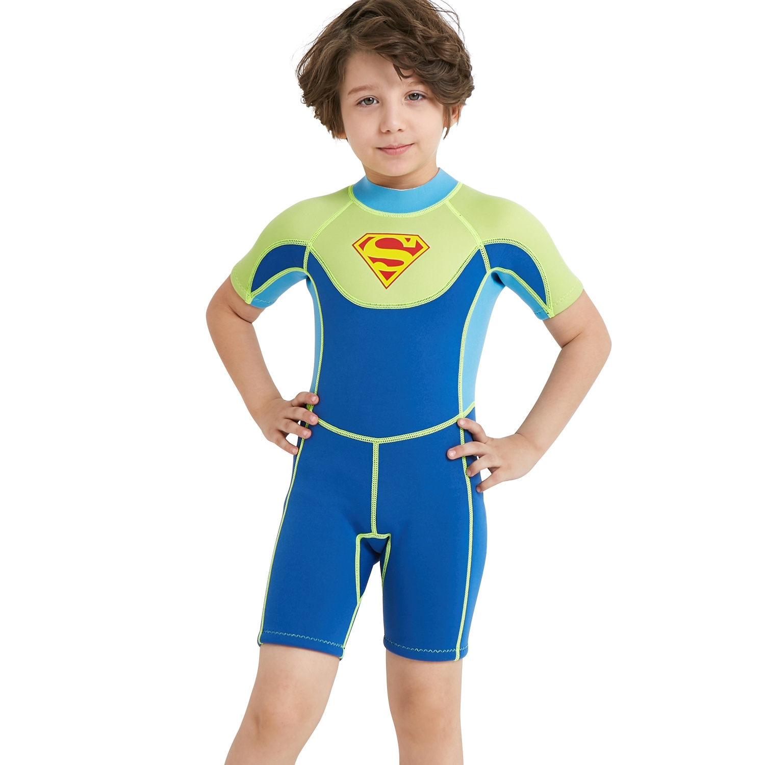 2018 new design short sleeve boy  wetsuits swimwear