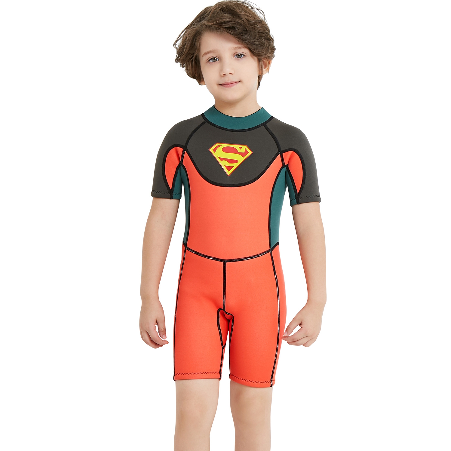 2018 new design short sleeve boy  wetsuits swimwear
