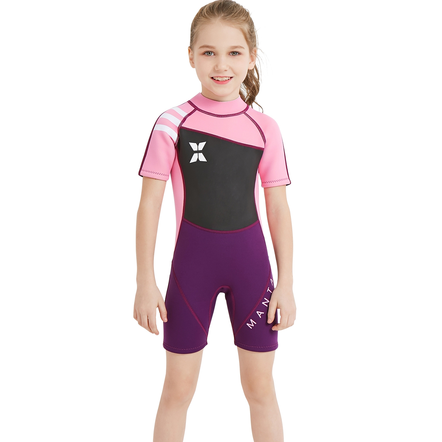 2018 fashion short sleeve boy girl children swimwear wetsuit sailing suit