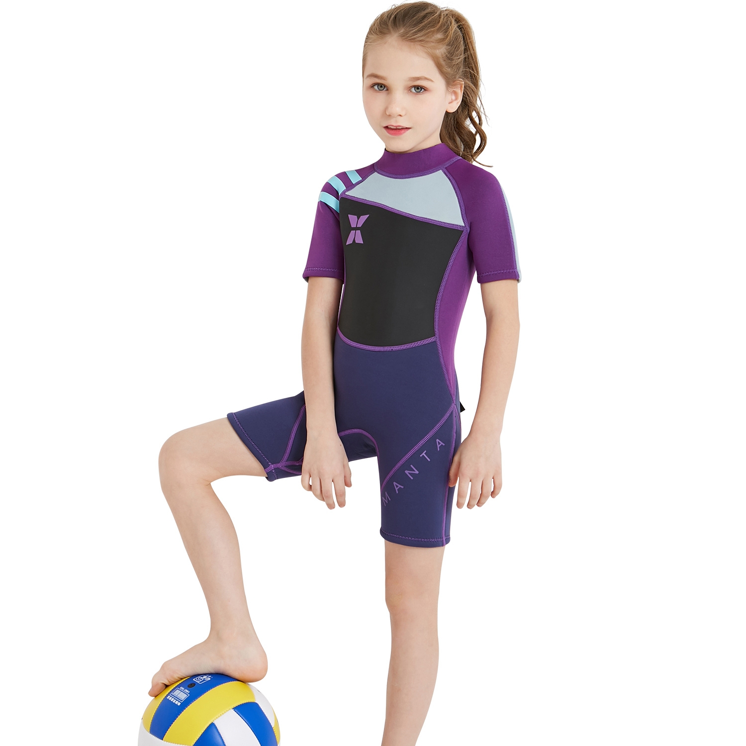 2018 fashion short sleeve boy girl children swimwear wetsuit sailing suit