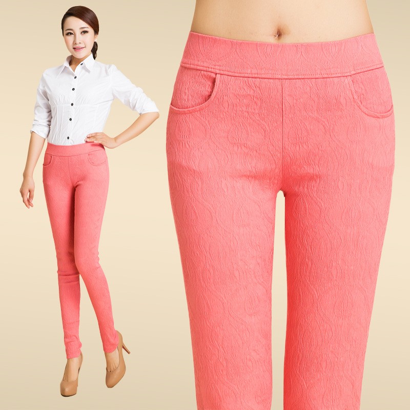 fashion fit jacquard young lady candy pant trousers