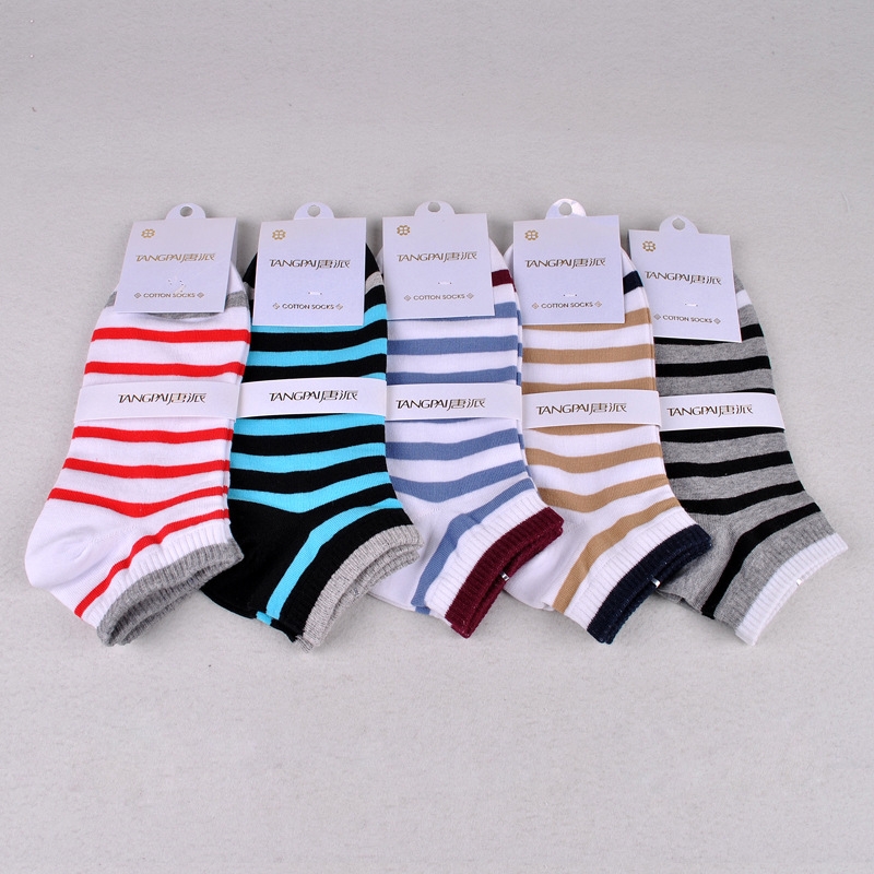 wide stripes cotton mesh comfortable men socks