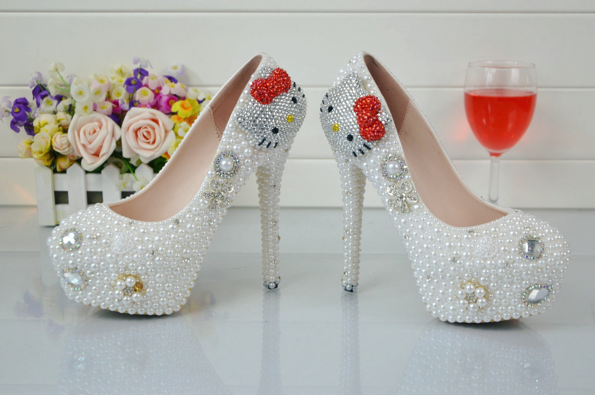 lovely kitty lady shoes bride pumps