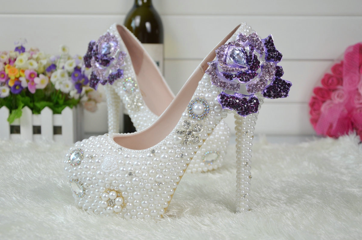 high quality crystal rose women wedding shoes pumps