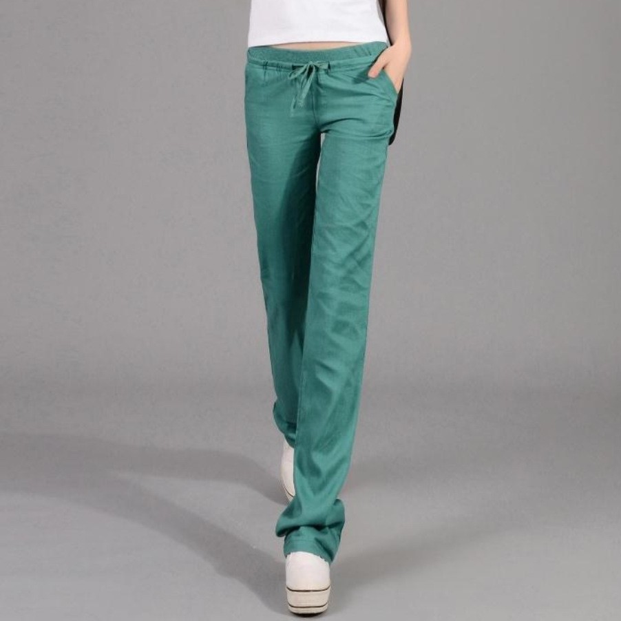 cotton line comfortable soft women pant sport trousers - TiaNex