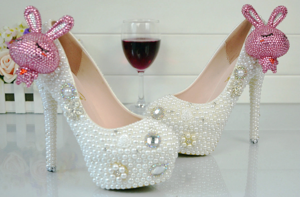 2018 new design rabbit  bride shoes women wedding shoes pumps