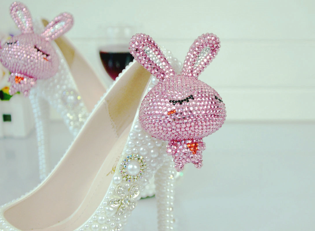 2018 new design rabbit  bride shoes women wedding shoes pumps