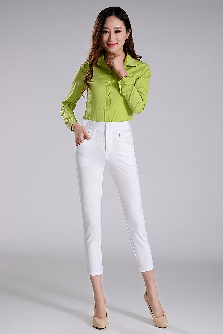 Korea design candy solid color casual pant for women