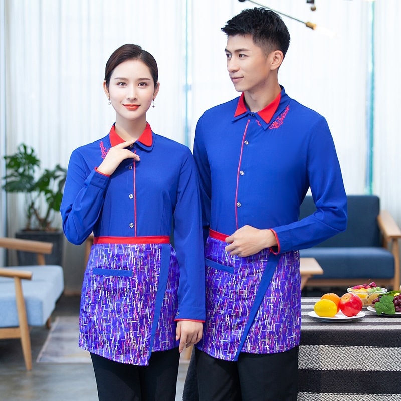 long sleeve Asian restaurant  waitress waiter shirt uniform jacket