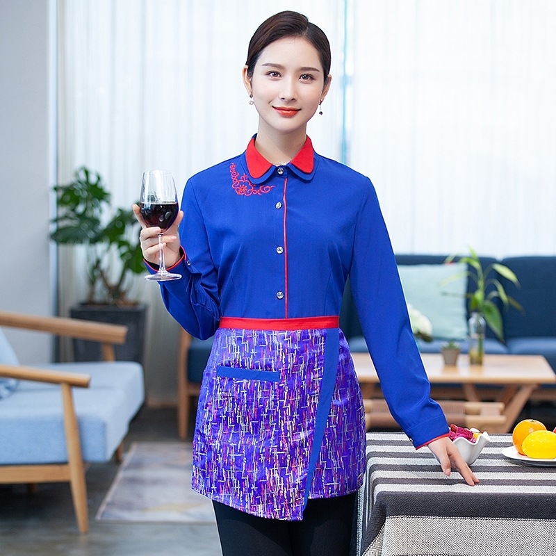 long sleeve Asian restaurant  waitress waiter shirt uniform jacket