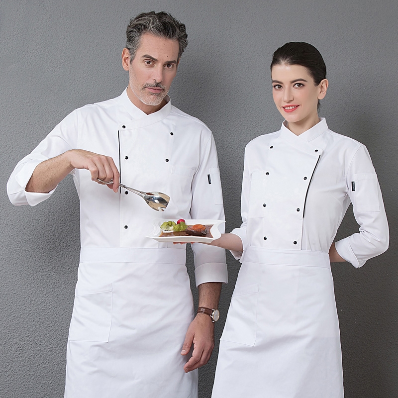 unisex women men workswear restaurant chef jacket baker uniform - TiaNex