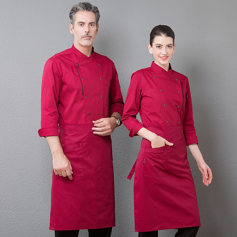 unisex double breasted workswear restaurant  chef jacket baker uniform