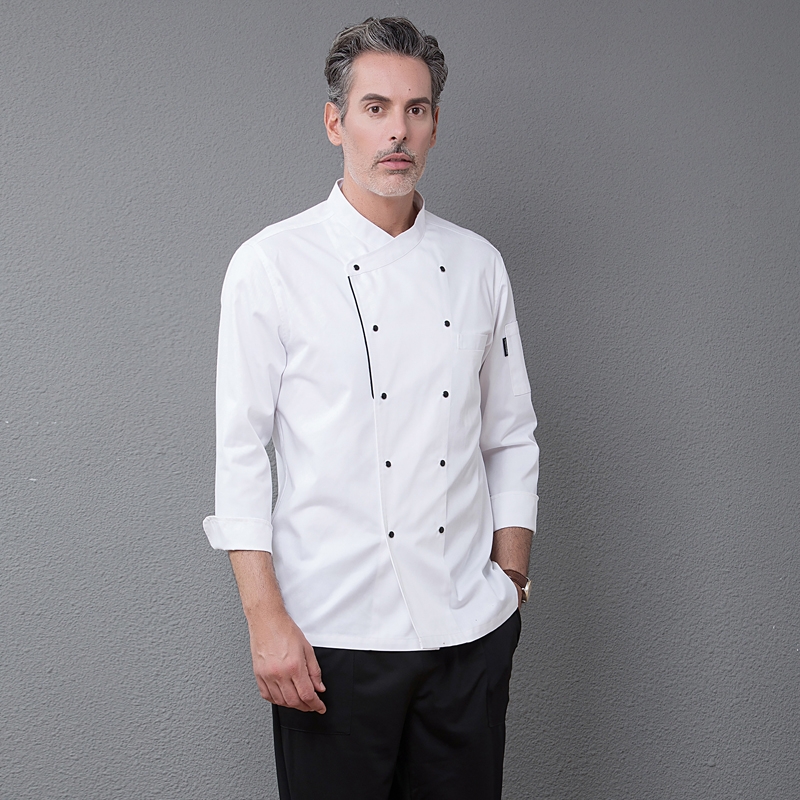 unisex double breasted workswear restaurant chef jacket baker uniform ...