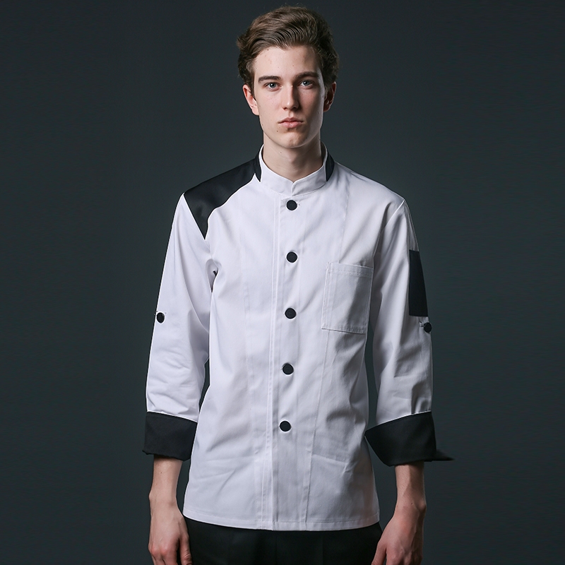 young single breasted workswear restaurant  chef jacket baker uniform